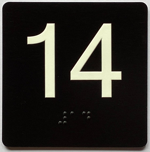 ELEVATOR FLOOR NUMBER THE LEXINGTON AVE LINE (14TH FLOOR) SIGN