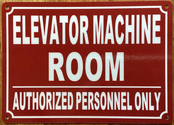 ELEVATOR MACHINE ROOM SIGN