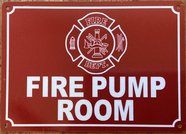 FIRE PUMP ROOM SIGN WITH IMAGE