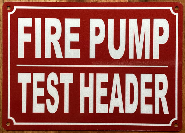 FIRE PUMP TEST HEADER SIGN
