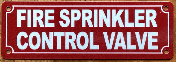 FIRE SPRINKLER CONTROL VALVE SIGN