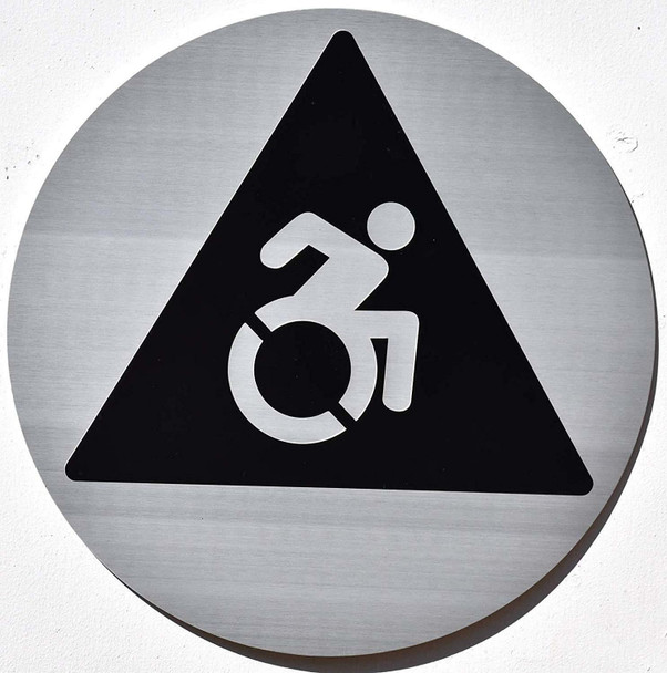 Unisex Restroom Door Sign with Wheelchair Symbols -Tactile Signs   Braille sign