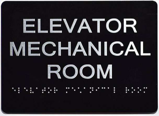 Elevator Mechanical Room Sign   The Sensation line -Tactile Signs   Braille sign