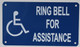 ring bell for assistance sign