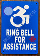 ring bell for assistance sign