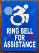 ring bell for assistance sign