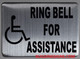 Wireless Doorbell for office / restaurant and commercial use- No Battery Required + sign ring bell for assistance silver 7x5 with double sided tape