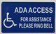 Wireless Doorbell for office / restaurant and commercial use- No Battery Required + ada sign ring bell for assistance SIGN 4x7