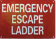 EMERGENCY ESCAPE LADDER SIGN