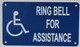 ring bell for assistance sign