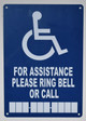 Wireless Doorbell for office / restaurant and commercial use- No Battery Required + ada sign for assistance please ring bell or call 7x10