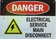 DANGER ELECTRICAL SERVICE MAIN DISCONNECT