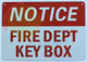 SIGNAGE NOTICE FIRE DEPT KEY BOX
