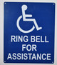 Wireless Doorbell for office / restaurant and commercial use- No Battery Required + ada sign ring bell for assistance SIGN 10x12