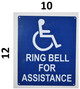 Wireless Doorbell for office / restaurant and commercial use- No Battery Required + ada sign ring bell for assistance SIGN 10x12