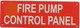 FIRE PUMP CONTROL PANEL SIGN