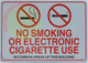 NO SMOKING OR ELECTRONIC CIGARETTE USE IN COMMON AREA SIGN