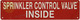 SPRINKLER SHUT-OFF VALVE INSIDE Signage