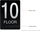 Black Floor number  -Tactile Graphics Grade 2 Braille Text with raised letters Signage