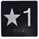 Elevator JAMB Plate with Braille - Elevator Floor Number Brush BLACK Signage