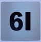 Apartment number 6I signage