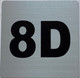 Apartment number 8D signage