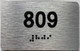 apt number sign silver 809