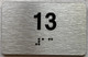 apt number sign silver 13