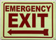 Signage EMERGENCY EXIT LEFT ARROW