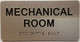 Apt number sign silver MECHANICAL ROOM