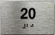 Sign Apartment number  - Unit number  / Suite  comes with Raised letters & Grade 2 Braille - Includes Red Adhesive pad for Easy Installation - The park Ave Line (NUMBER 20)