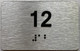 Sign Apartment number  - Unit number  / Suite  comes with Raised letters & Grade 2 Braille - Includes Red Adhesive pad for Easy Installation - The park Ave Line (NUMBER 12)