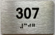 Sign Apartment number  - Unit number  / Suite number  comes with Raised letters & Grade 2 Braille - Includes Red Adhesive pad for Easy Installation - The park Ave Line (Apt 307)