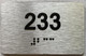 Sign Apartment number  - Unit number  / Suite number  comes with Raised letters & Grade 2 Braille - Includes Red Adhesive pad for Easy Installation - The park Ave Line (Apt 233)