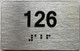 Sign Apartment number  - Unit number  / Suite number  comes with Raised letters & Grade 2 Braille - Includes Red Adhesive pad for Easy Installation - The park Ave Line (Apt 126)