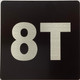 Sign Apartment number 8T  - UNIT NUMBER 8T /SUITE 8T  (BLACK, DOUBLE SIDED TAPE) -Broadway Line