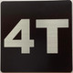 Sign Apartment number 4T  - UNIT NUMBER 4T /SUITE 4T  (BLACK, DOUBLE SIDED TAPE) -Broadway Line
