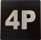 Sign Apartment number 4P  - UNIT NUMBER 4P /SUITE 4P  (BLACK, DOUBLE SIDED TAPE) -Broadway Line