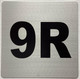 Sign Apartment number 9R  - UNIT NUMBER 9R  (SILVER, DOUBLE SIDED TAPE) -Broadway Line