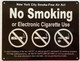 Sign NYC NO SMOKING OR ELECTRONIC CIGARETTES  (REFLECTIVE, black, ALUMINIUM MATERIAL,RUST FREE)