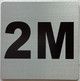 Sign Apartment number 2M  - UNIT NUMBER 2M  (SILVER, DOUBLE SIDED TAPE) -Broadway Line
