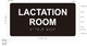 Sign LACTATION ROOM  Raised letters & Grade 2 Braille - Includes Red Adhesive pad for Easy Installation ( black Color, Tacticle , Aluminium) - The Sensation line