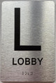 Sign Floor number  with Raised letters/Image & Grade 2 Braille - Includes Red Adhesive pad for Easy Installation ( Brushed Aluminum/silver) - The park Ave Line (Lobby Floor)