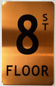Sign GOLD FLOOR NUMBER , aluminium, Size inch The Gold Mountain Line (8th)