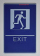 ADA EXIT Sign with Tactile Graphic (exit,6x9 Comes with Double Sided Tape)-Tactile Signs  The deep Blue ADA line  Braille sign
