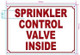 Sprinkler control valve inside Sign