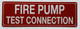FIRE PUMP TEST CONNECTION COMPLIANCE SIGN