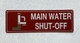 NYC MAIN WATER SHUT-OFF SIGN