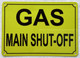GAS MAIN SHUT OFF COMPLIANCE SIGN