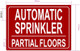 NYC AUTOMATIC SPRINKLER PARTIAL ALL FLOORS SIGN